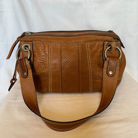 Fossil Tooled Leather Shoulder Bag - Picture 2 of 10